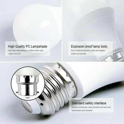 10x LED Bulb 12W E27 Globe Light Warm White Screw Bright Bulb - Battery Mate
