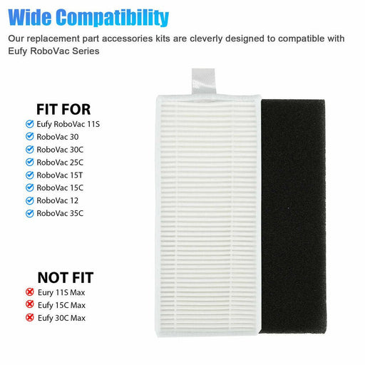 21Pcs Side Brushes Filter Parts for Eufy RoboVac 11S 30C 25C 15C 35C Replacement - Battery Mate
