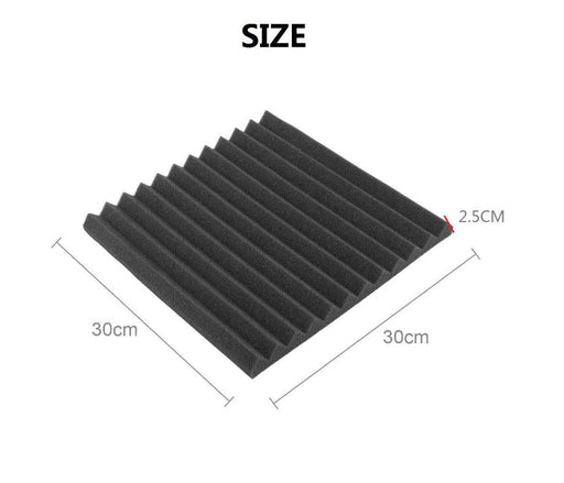 24 Pack | Acoustic Soundproof Foam Sound Absorbing Panels 30×30×2.5cm - Battery Mate