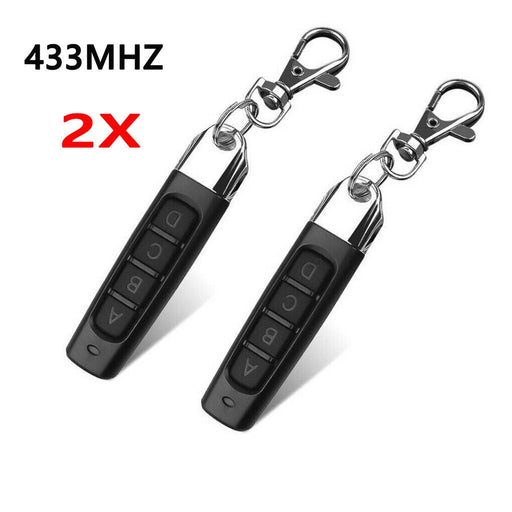 2Pack Universal 433MHZ Remote Control Garage Door Gate Car Cloning Wireless Key Fob - Battery Mate
