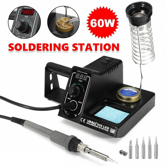 60W Soldering Iron Solder Rework Station Variable Temperature LED Display - Battery Mate