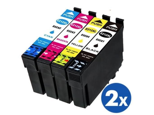 8 Pack Compatible Epson 212XL (C13T02X192-C13T02X492) High Yield Ink Cartridges Combo [2BK,2C,2M,2Y] - Battery Mate