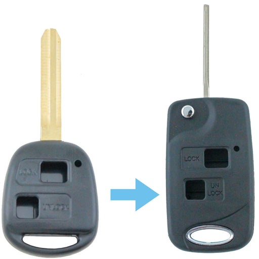 Compatible With Toyota Prado RAV4 Corolla Remote Car Flip Key Blank Shell/Case - Battery Mate