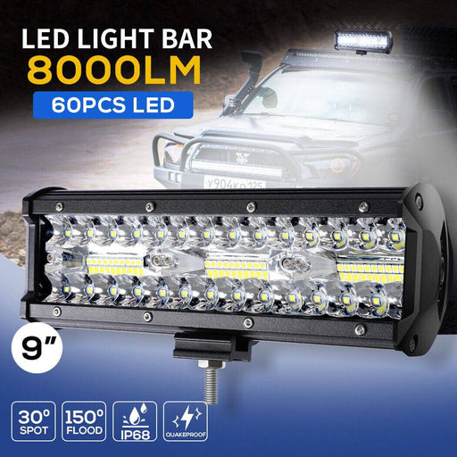 LED Light Bar Work Flood Spot Beam Lamp Offroad Caravan Camping Strip Lights 180W - Battery Mate