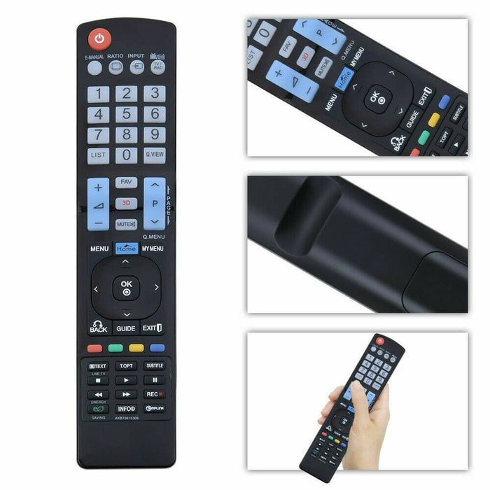 LG TV Compatible Remote Control For Years 2000-2020 All Smart 3D HDTV LED LCD - Battery Mate