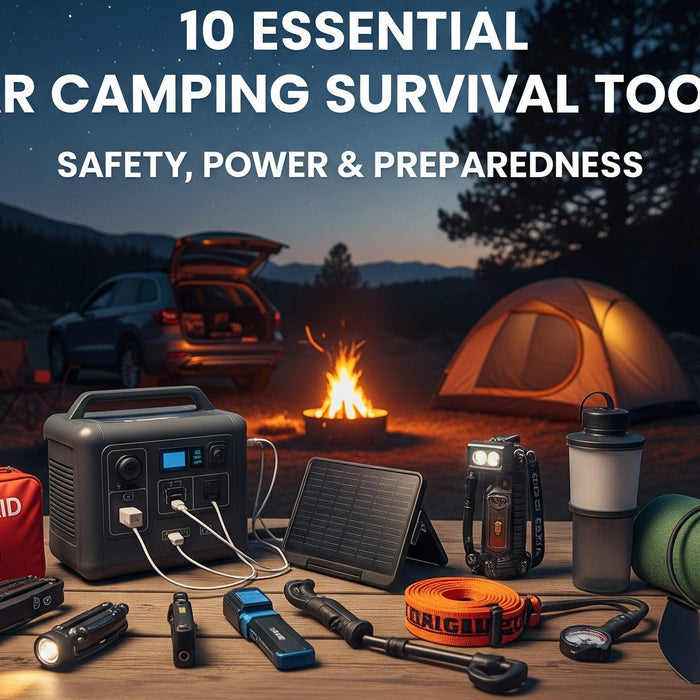 The Ultimate Car Camping Survival Guide: 10 Essential Tools to Keep You Safe, Powered, and Prepared Anywhere - Battery Mate
