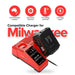 12V - 18V Battery Charger for Milwaukee M12 - 18C Multi Voltage Rapid Dual M12 & M18 - Battery Mate