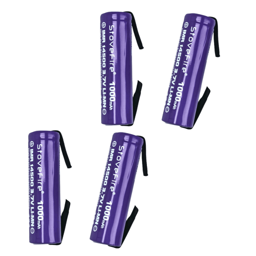 [2 Pack] 14500 1000mAh AA - Size 3.7V Li - ion Rechargeable Batteries with Solder Tabs | High - Performance Cells for Hair Clippers & Beard Shavers (Copy) (Copy) - Battery Mate