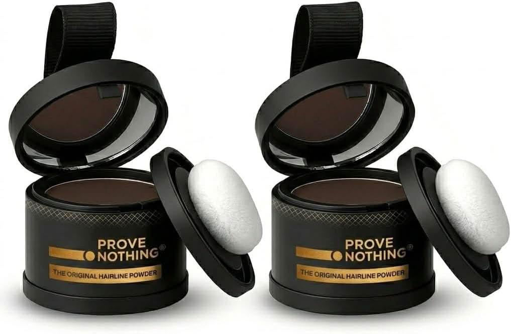 [2 Pack] Hairline Powder Instantly Conceals Hair Loss – Root Touch Up Hair Powder | Gray Hair Cover Up for Women & Men | Root Cover Up | Hair Fibers for Thinning Hair | Stain - Proof 48 Hours (Medium Brown) - Battery Mate