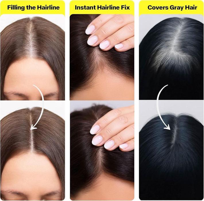 2 Pack] Hairline Powder Instantly Conceals Hair Loss – Root Touch Up Powder | Gray Hair Cover Up for Women & Men | Hair Fibers for Thinning Hair | Stain - Proof 48 Hours (Black) - Battery Mate