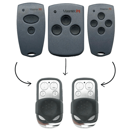 [2 Pack] Marantec D302/D304/D313 Compatible Garage/Gate Remote Digital/Comfort Clone - Battery Mate