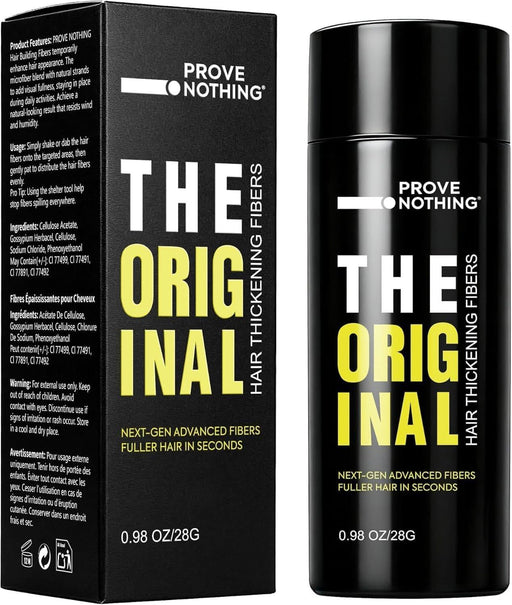[2 PACK] PROVE NOTHING Hair Building Fibers 56g Hair Thickening Fibers for Thinning Hair Instantly Fills Bald Spots & Hair Loss Areas Natural Black, Long - Lasting Volume for Men & Women (Dark Brown) - Battery Mate