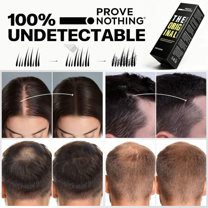 [2 PACK] PROVE NOTHING Hair Building Fibers 56g Hair Thickening Fibers for Thinning Hair Instantly Fills Bald Spots & Hair Loss Areas Natural Black, Long - Lasting Volume for Men & Women (Medium Brown) - Battery Mate