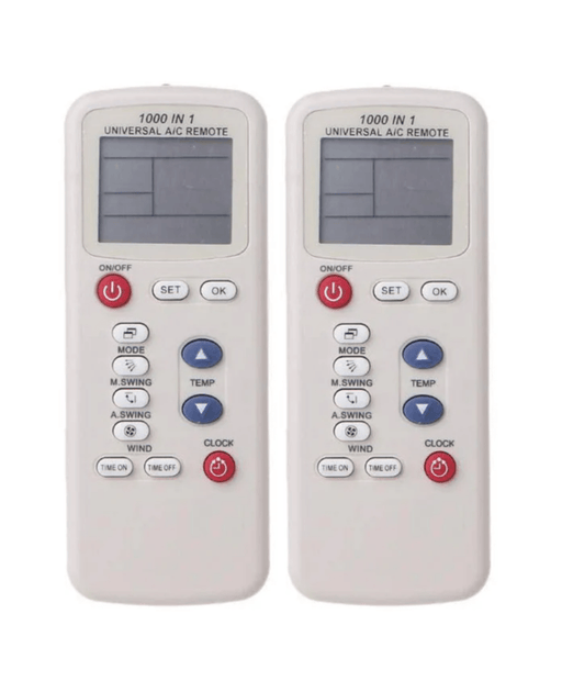 2 Pack Tavice Compatible K - 100ES Universal Air Conditioner Remote Control (1000 in 1) for Haier, LG, Panasonic, Gree - Battery Mate