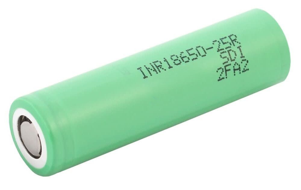 25R 18650 Rechargeable Battery 2500mAh 3.6V Li - Ion – High - Drain 20A Flat Top Replacement Cell - Battery Mate