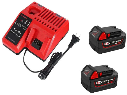 2x M18 Milwaukee Compatible 18V 6.0Ah + Milwaukee Compatible Charger Combo - Battery Mate