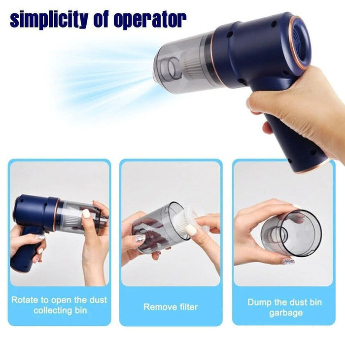 3 in 1 Mini Car Auto Vacuum Cleaner & Air Blower Cordless Handheld - Battery Mate