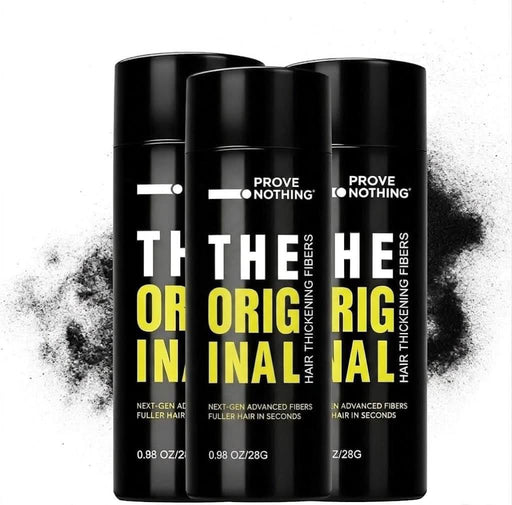 [3 PACK] PROVE Nothing 86g VALUE PACK PN Hair Fibers for Thinning Hair & Bald spots (DARK BROWN) - 3x 28g Bottles - Conceals Hair Loss in Seconds - Hair Powder for Women & Men | Designed in Australia (Black) - Battery Mate