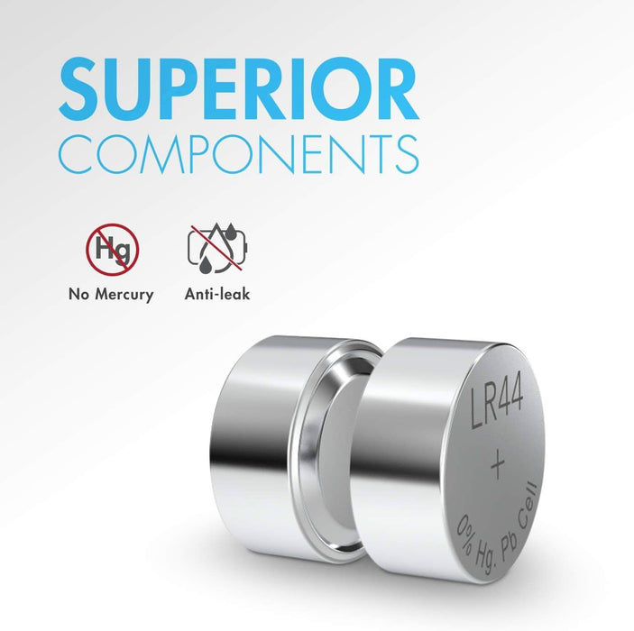 [5 Pack] LR44 High Capacity AG13 357 303 SR44 Battery Premium Alkaline Battery 1.5V Button Coin Cell Batteries (Copy) - Battery Mate