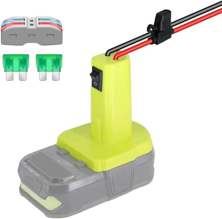 TAVICE Battery Adapter Compatible with Ryobi 18V Battery for Power Wheels Connector with 30A Fuse 12AWG Wire