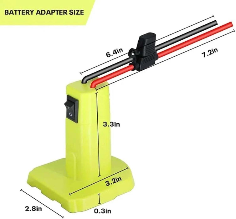TAVICE Battery Adapter Compatible with Ryobi 18V Battery for Power Wheels Connector with 30A Fuse 12AWG Wire