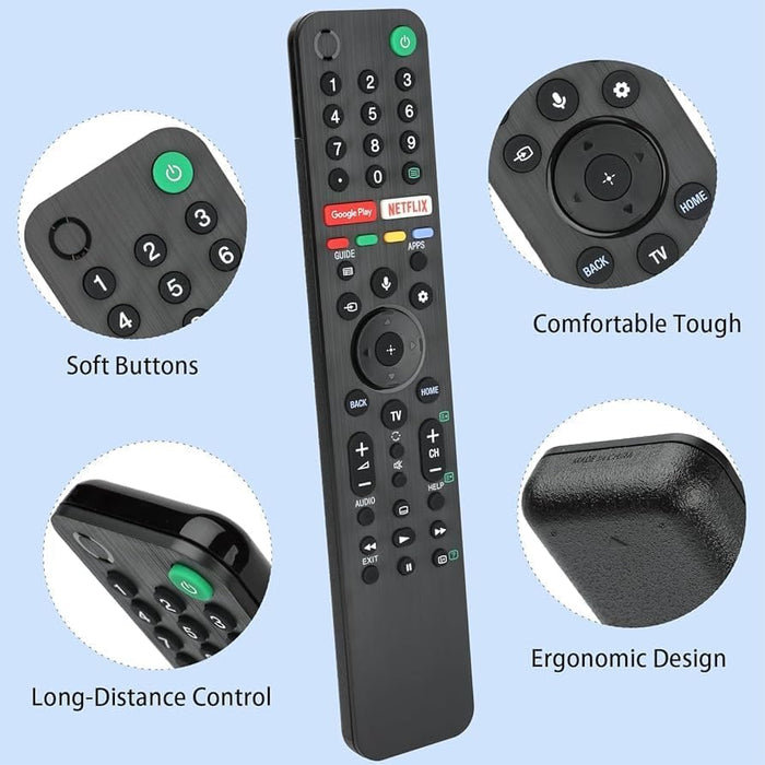 [2 Pack] RMF-TX500P Voice Remote for Sony TV KD-65X9500G KD-55X9500G KD-43X8000H KD-55A8H w/ Google Play & Netflix