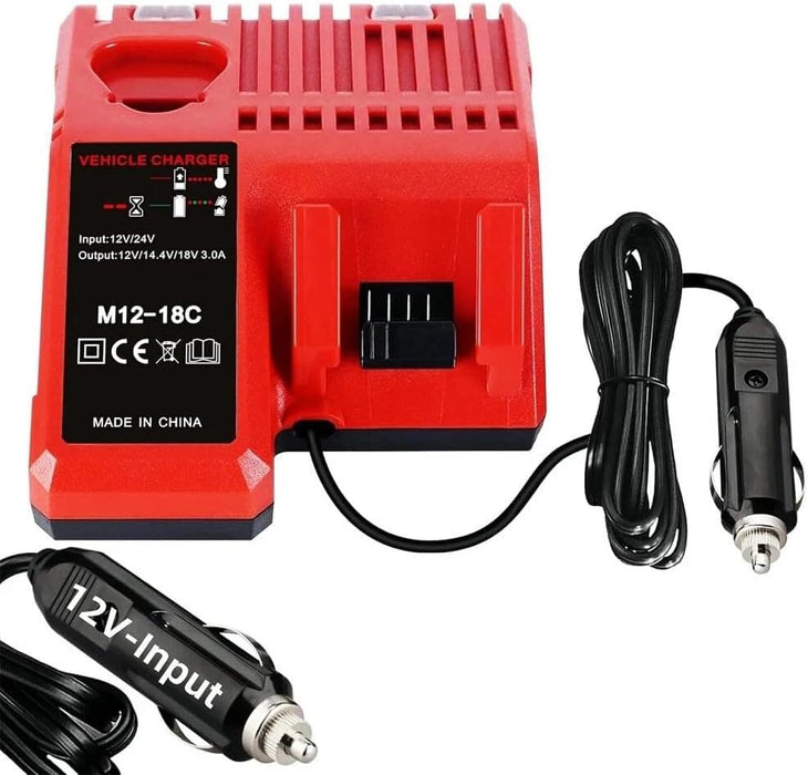 TAVICE Rapid Car Charger Compatible with Milwaukee M12 M18 12V 18V 48-11-1850 Li-Ion Batteries