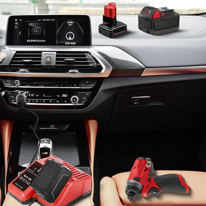 TAVICE Rapid Car Charger Compatible with Milwaukee M12 M18 12V 18V 48-11-1850 Li-Ion Batteries