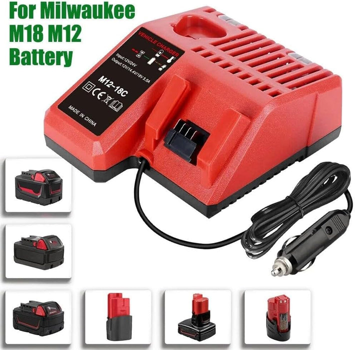 TAVICE Rapid Car Charger Compatible with Milwaukee M12 M18 12V 18V 48-11-1850 Li-Ion Batteries