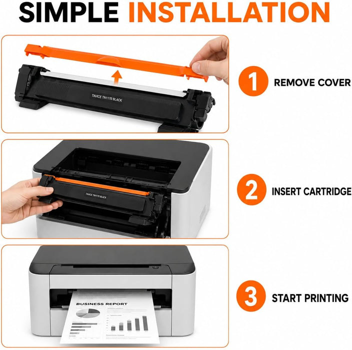 TAVICE 3 Pack TN1170 Toner Cartridges Compatible with Brother HL-L1230W and DCP-L1630W Printers, Black