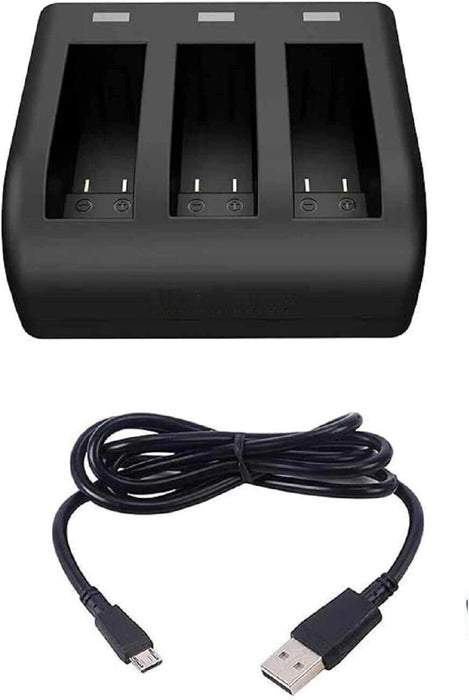 TAVICE Ultra Fast Charging USB Triple Battery Charger Kit with 3 Replacement Batteries for GoPro HERO3 HERO3+ HERO4 Action Pro