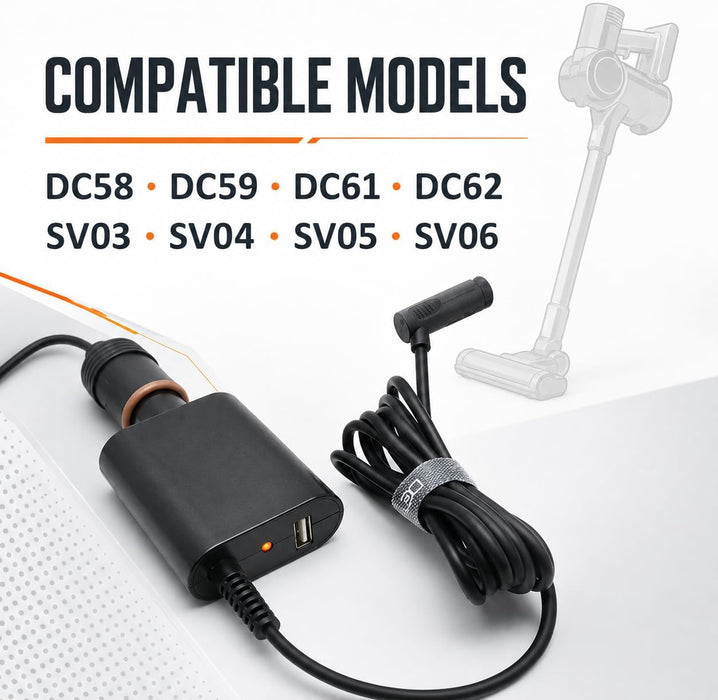TAVICE 35W Car Charger Power Adapter Compatible with Dyson DC58 DC59 DC61 DC62 SV03 SV04 SV05 SV06 Vacuum Cleaners 12V/24V