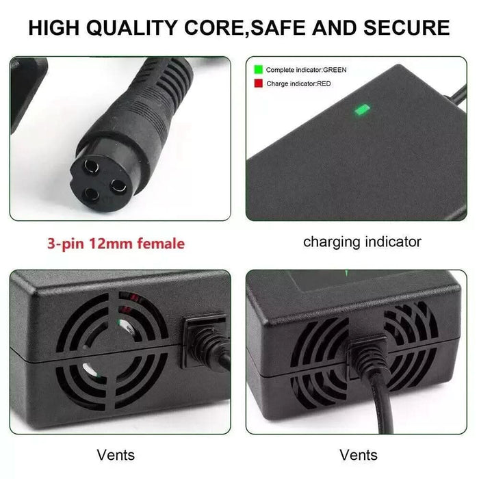 67.2V 2A Lithium Battery Charger | 3 - Pin 12mm AU Plug for 60V 16S Electric Scooter & eBike - Battery Mate