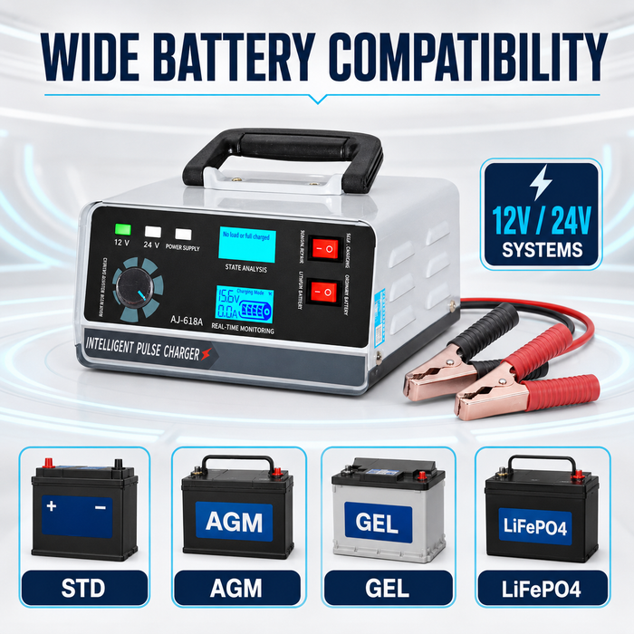 TAVICE 400W 40A 12V/24V Smart Car Battery Charger with Pulse Repair, Trickle Charging for Car Boat, AU Plug