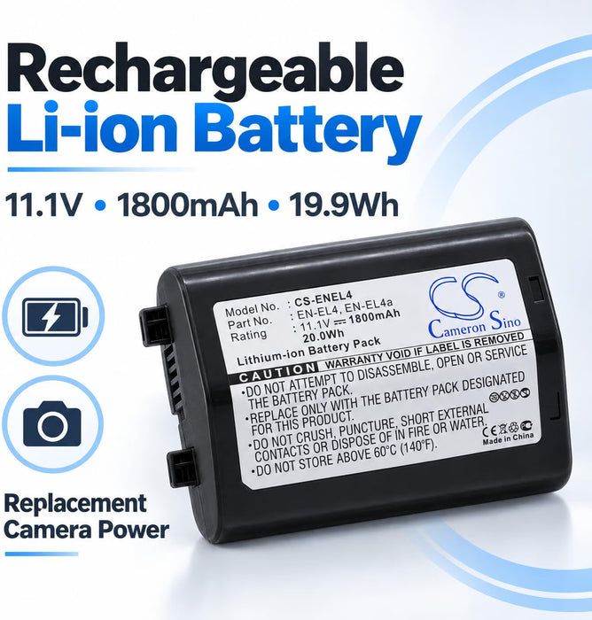 TAVICE EN-EL4 EN-EL4a Replacement Battery Compatible with Nikon D3 D3S D3X D2H F6 Cameras