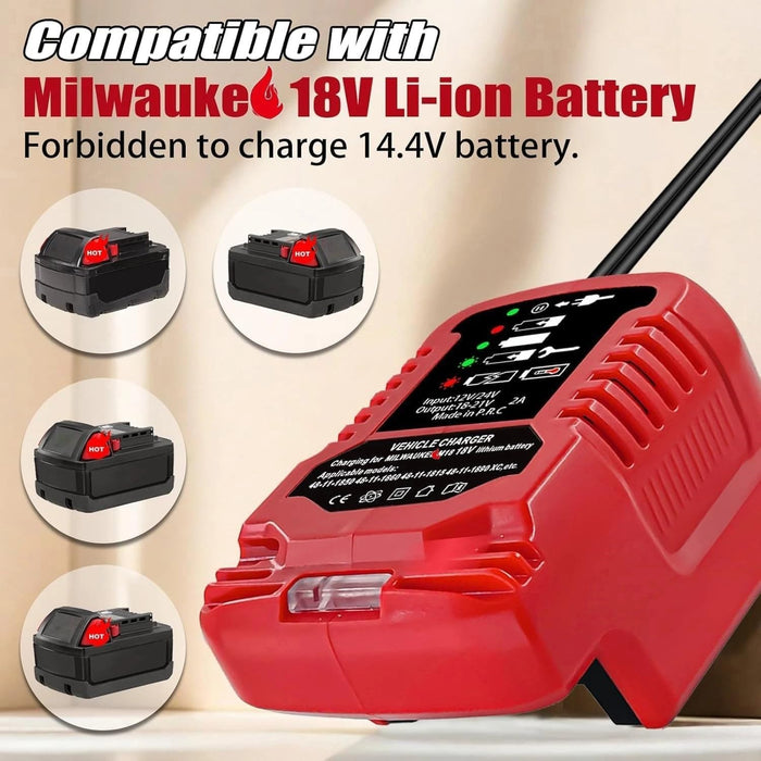 TAVICE Cigarette Lighter Socket Adapter Compatible with Milwaukee M18 18V Battery DC 12V/24V Mini Car Charger Power Adapter