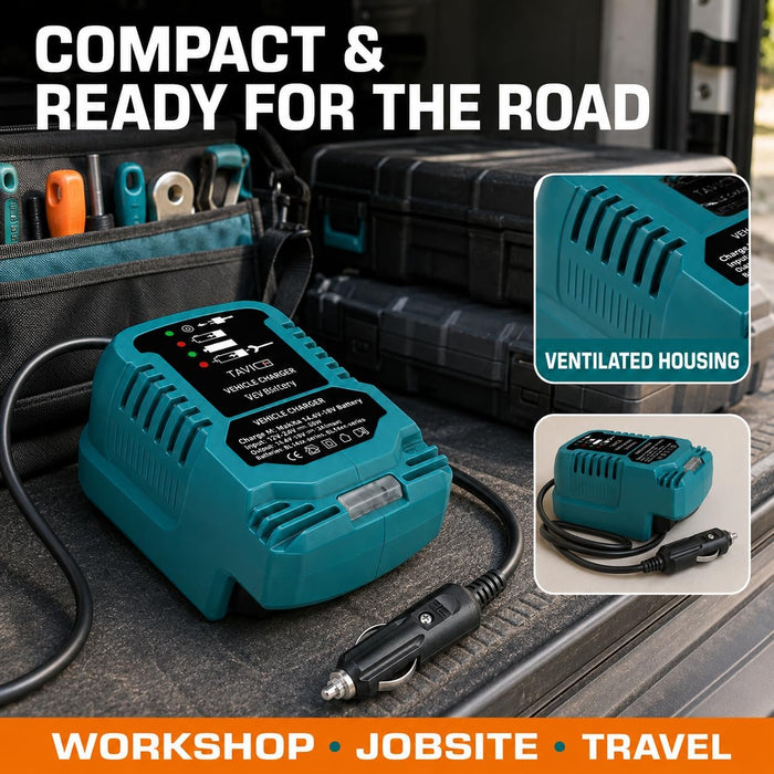 TAVICE Cigarette Lighter Socket Adapter Compatible with Makita 18V LXT Battery Mini Car Charger Power Adapter