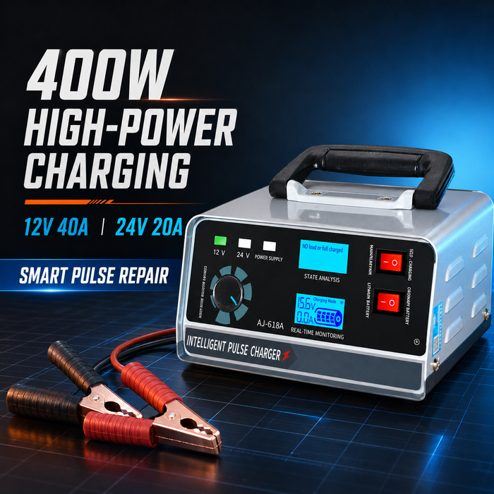 TAVICE 400W 40A 12V/24V Smart Car Battery Charger with Pulse Repair, Trickle Charging for Car Boat, AU Plug