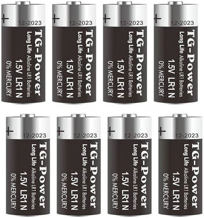 (8 Pack) LR1 N Size 1.5V Alkaline Batteries – Long - Lasting Replacement Power Cells for Everyday Devices - Battery Mate