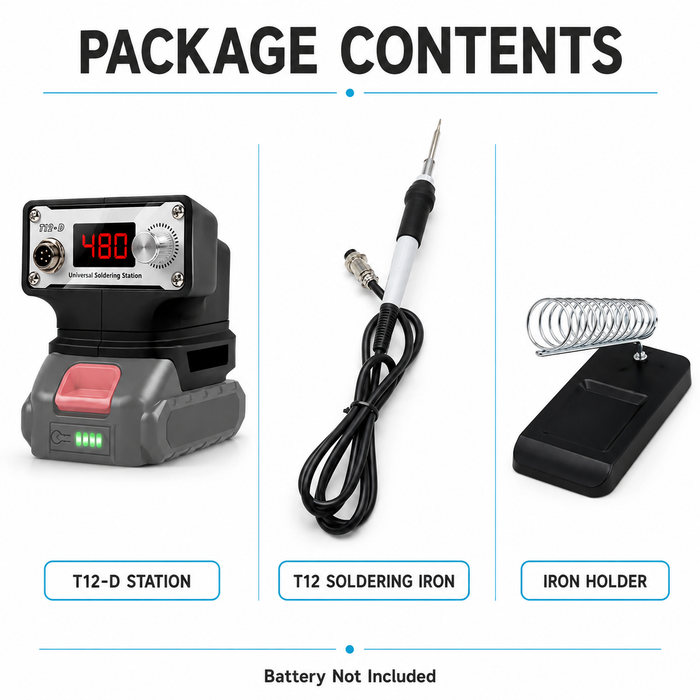 TAVICE 70W Cordless Soldering Iron Compatible with Milwaukee Makita DeWalt 18V Batteries, 150-480C Digital Temperature Control