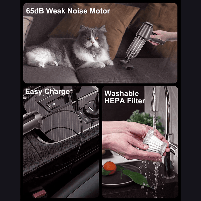 95000PA Wireless Car Vacuum Cleaner – High - Power Mini Handheld Vacuum & Air Duster with USB Recharge - Battery Mate