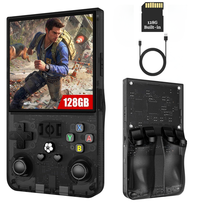 R36S Retro Handheld Console with 3.5" IPS Screen and 128GB of Games