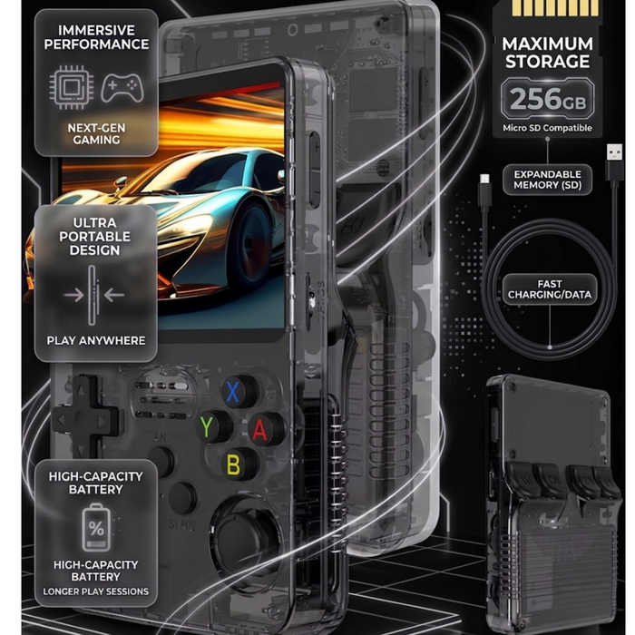 R36S Retro Handheld Console with 3.5" IPS Screen and 128GB of Games