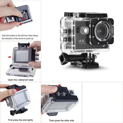 Tavice 4K Action Cam with WiFi Waterproof Sports Camera | 4K Video | Remote Loop Recording | Motion Detection | 170° Wide Angle.