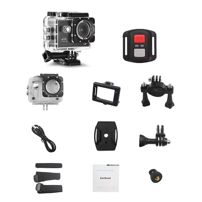Tavice 4K Action Cam with WiFi Waterproof Sports Camera | 4K Video | Remote Loop Recording | Motion Detection | 170° Wide Angle.
