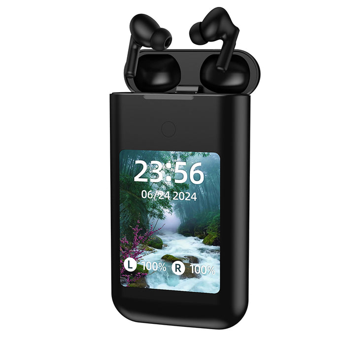 Tavice Uniqa 4-in-1 Power Bank with Built-in Wireless Earbuds | 8000mAh Portable Charger, 2.8" Touch Screen, USB-C, Flashlight