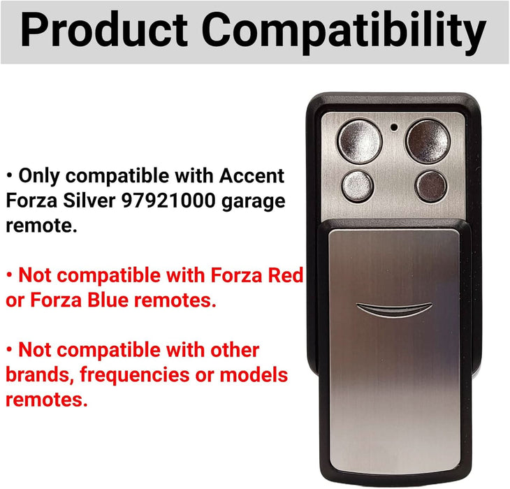 Accent Garage Doors Forza Silver Compatible Gate/Garage Door Remote Control - Battery Mate