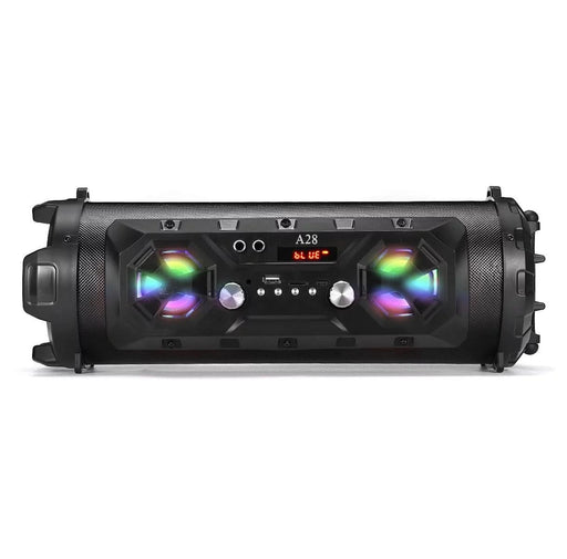 Black Portable Bluetooth Light Up Party Speaker System USB microSD Aux w/ Mobile Stand - Battery Mate