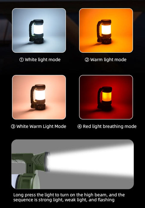 Camping Lantern with Fan & Floodlight | Solar Rechargeable Portable LED Light - Battery Mate