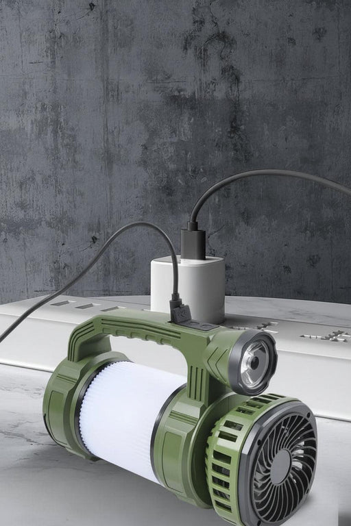 Camping Lantern with Fan & Floodlight | Solar Rechargeable Portable LED Light - Battery Mate
